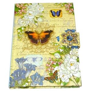 Punch Studio Brooch Embellished Journal ~ BlueStar Splendor Azure Butterfly